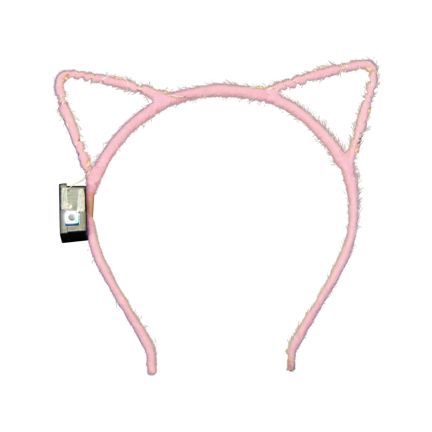 Verkleed-feest diadeem katten-poezen oren-oortjes roze meisjes LED licht carnaval Verkleedhoofddekse