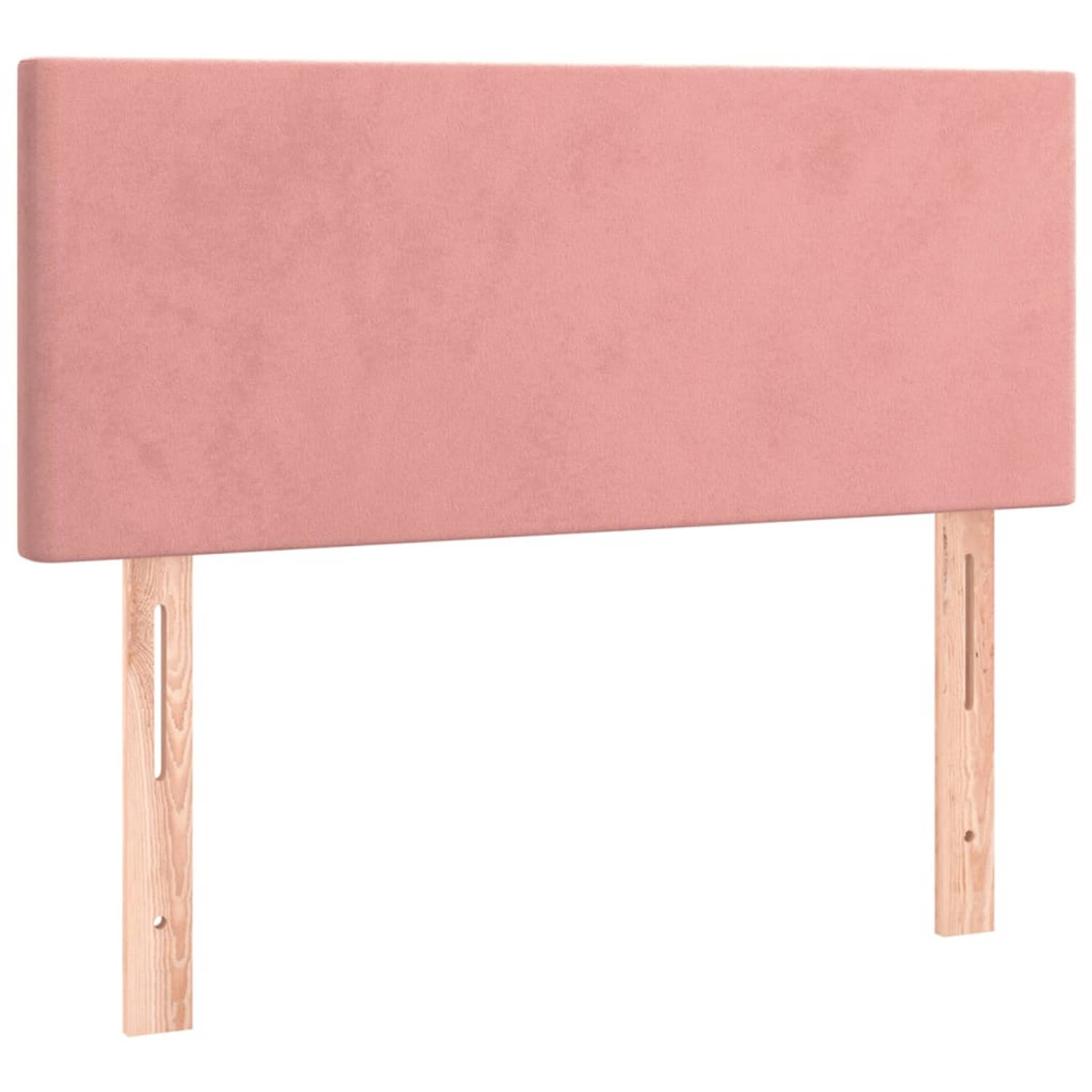 The Living Store Hoofdbord - Hoofdbord - 90 x 5 x 78/88 cm - Zacht fluweel - Stevige poten - Verstelbare hoogte - Comfortabele ondersteuning - Kleur- roze - Materiaal- stof - samen