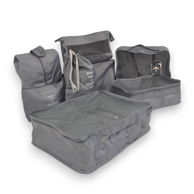 Packing Cubes Grijs 9delige set