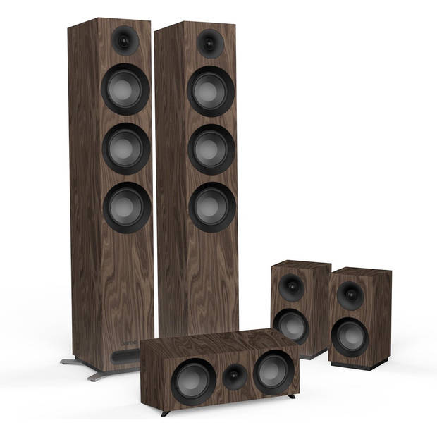 Jamo S 809 HCS N surround set - zwart met walnoot - 5.0 kanalen