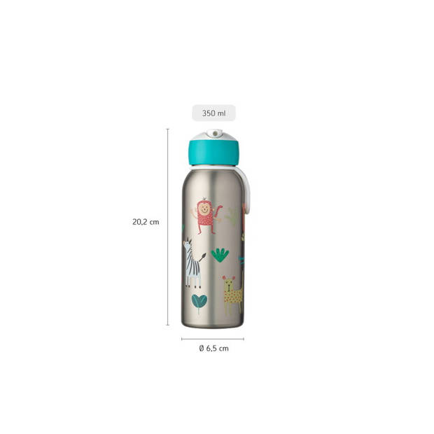 isoleerfles flip-up campus 350 ml - flowers & butterflies