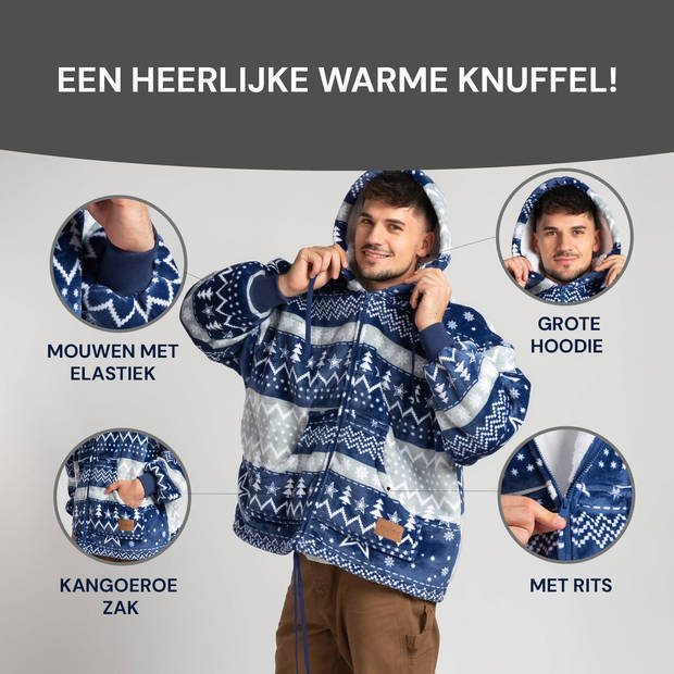 Vitapur - Hoodie deken met rits + sokken - Kerst