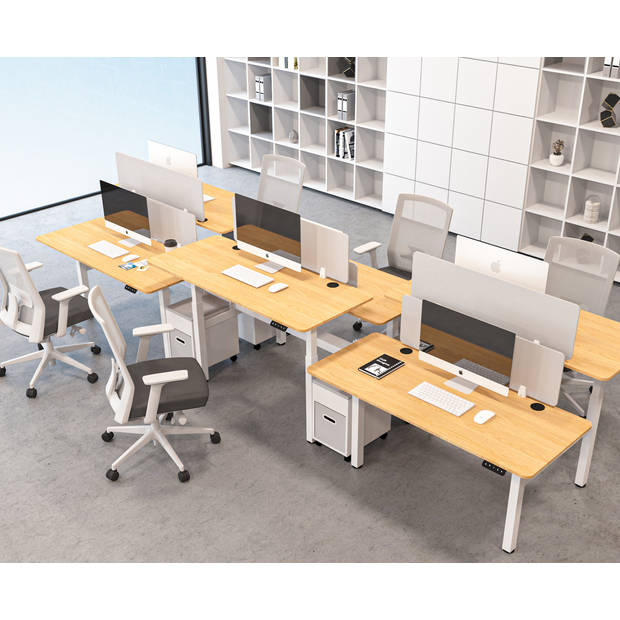 Duo bureau zit sta elektrisch verstelbaar werkplek 2 personen - dubbel bureau - 140 x 70 cm