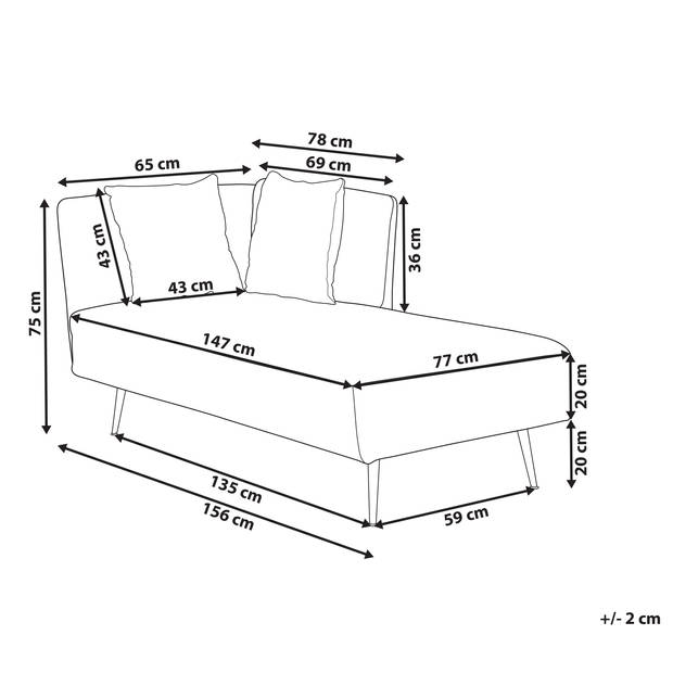 Beliani RIOM - Chaise longue-Bruin-Polyester