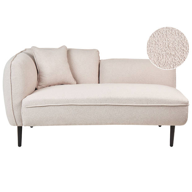 Beliani CHEVANNES - Chaise longue-Beige-Bouclé