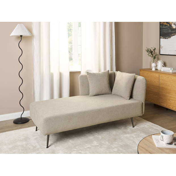 Beliani RIOM - Chaise longue-Beige-Polyester