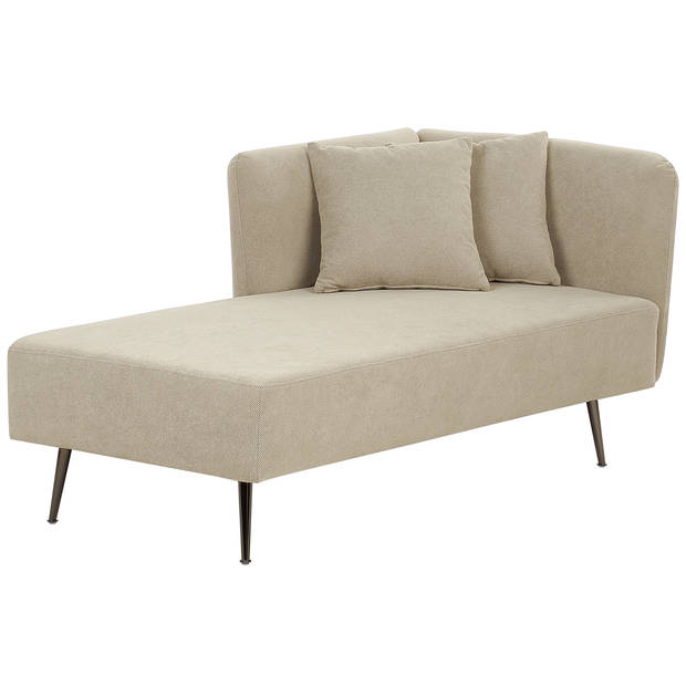 Beliani RIOM - Chaise longue-Beige-Polyester