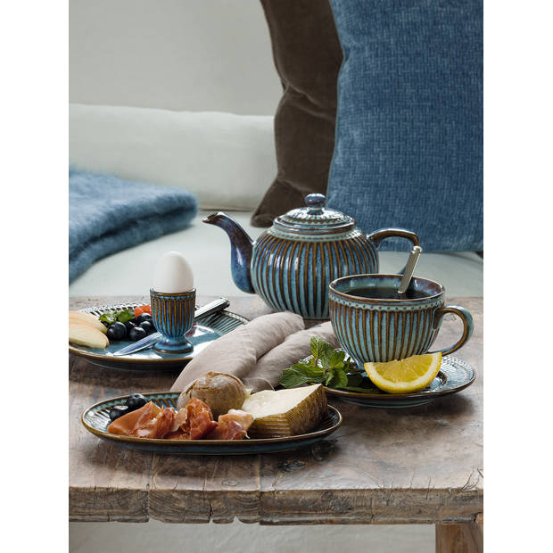 GreenGate Biscuit Bord (Serveerbord) Alice Oyster blauw (14.5 x 23 cm)