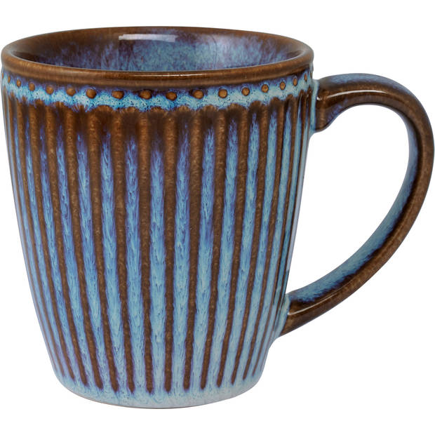 Mokkenset 6x Stuks - GreenGate Koffiemok Alice oyster blauw 400 ml - Ø 9 cm