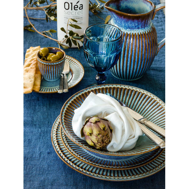 GreenGate Pastabord Alice oyster blauw 1100 ml - Ø 23 cm