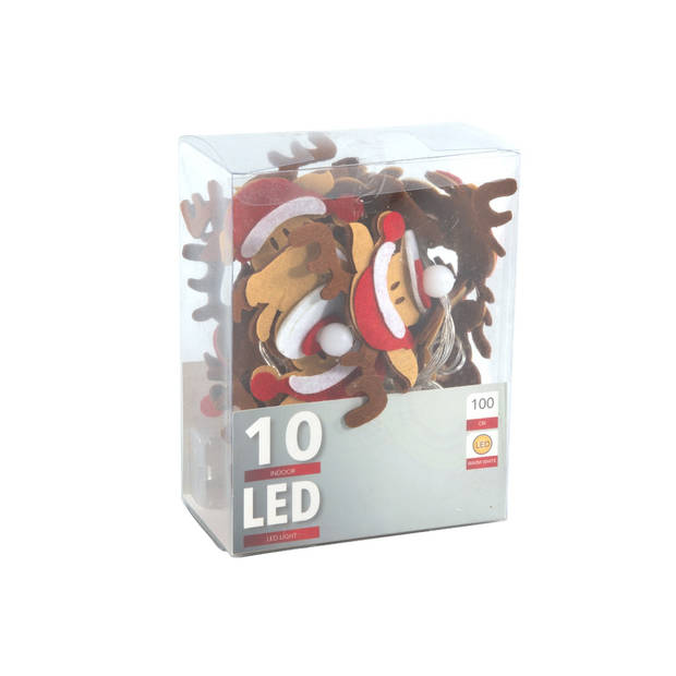 HIT - LED verlichting vilten rendieren x10 lamps warm LED excl. batterijen