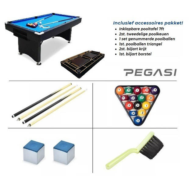 Pegasi pooltafel Campione 7ft - inklapbaar