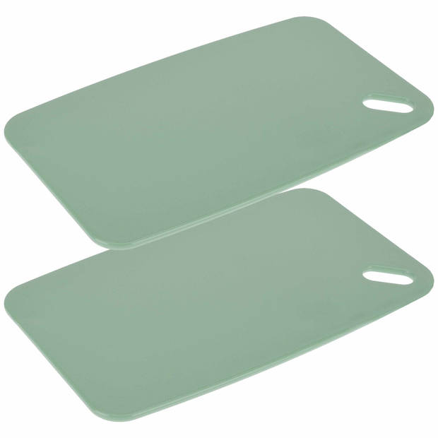 Excellent Houseware Snijplank - 2x - groen - Kunststof - 35 x 24 cm - Snijplanken