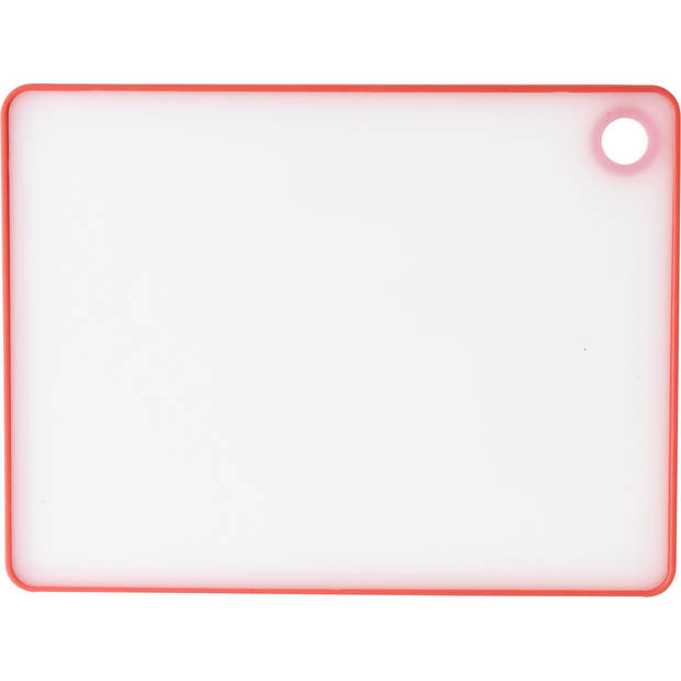 Excellent Houseware snijplank - wit/rood - kunststof - 33 x 23 cm - Snijplanken
