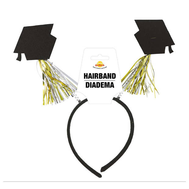 Geslaagd/diploma gehaald verkleed diadeem/haarband - afstudeer thema feest accessoires - Verkleedhoofddeksels