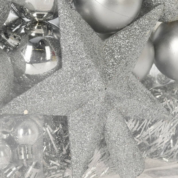 Christmas Decorations kerstballen set 54-dlg - zilver - voor kleine boom - Kerstbal