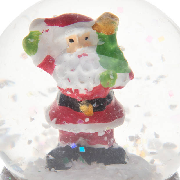 Feeric Lights sneeuwbol met licht - kerstman - D4,5 x H7 cm - Sneeuwbollen