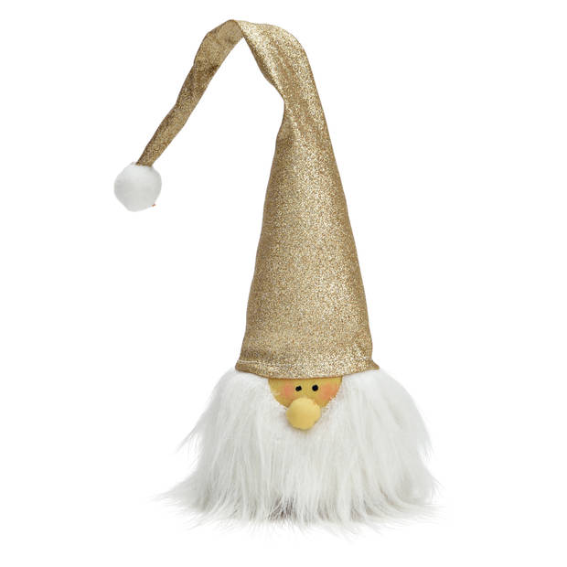 G. Wurm Pluche kerstmanA‚A gnome/kabouter knuffelA‚A pop - 29 cm - champagne - Kerstman pop