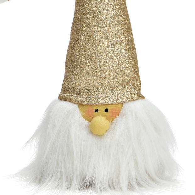 G. Wurm Pluche kerstmanA‚A gnome/kabouter knuffelA‚A pop - 29 cm - champagne - Kerstman pop