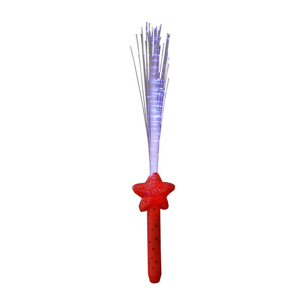 Licht toverstaf - rood - magische LED verlichting - fiberstick stervormig - Discolampen