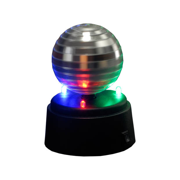 Disco party spiegel licht/disco bol - zwart - roterend - Multi kleurige LED verlichting - Discobollen