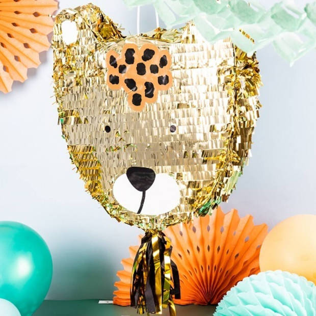 Folat Pinata Luipaard - papier - goud - 48 x 50 cm - feestartikelen verjaardag - Pinatas