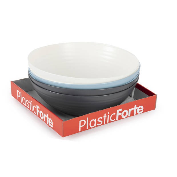 Plasticforte Serveerschaal/saladeschaal - D27 x H9 cm - kunststof - ijsblauw - Serveerschalen