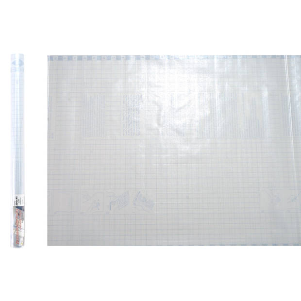 Privacy raamfolie - 45 cm x 2 m - melkglas vierkantjes design - zelfklevend - Meubelfolie