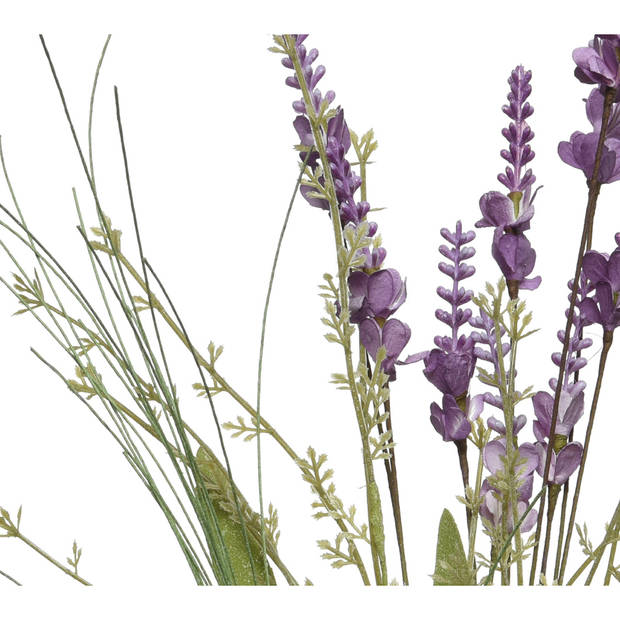 Lavendel kunsttak - kunststof - lila paars - 4 x 13 x H75 cm - Kunsttakken