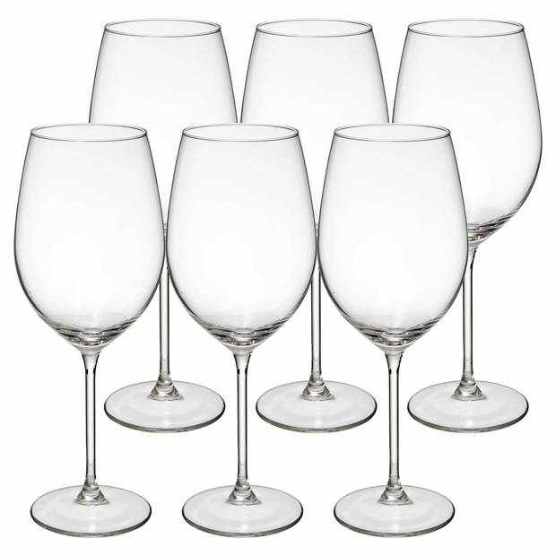 Secret de Gourmet Wijnglazen set Lina - doosje 12x stuks - chique transparant glas - 54 CL - Wijnglazen