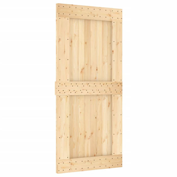 The Living Store Schuifdeur Massief Grenenhout - 95 x 3.6 x 210 cm - Ruimtebesparend