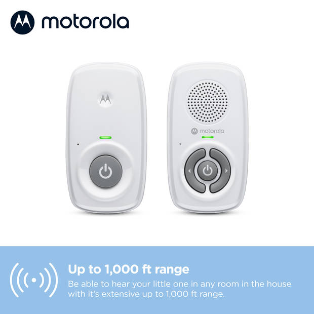 Motorola Nursery Babyfoon - AM21 Audio - Wit - Hooggevoelige Microfoon - ECO Modus - DECT Technologie - tot 300 Meter