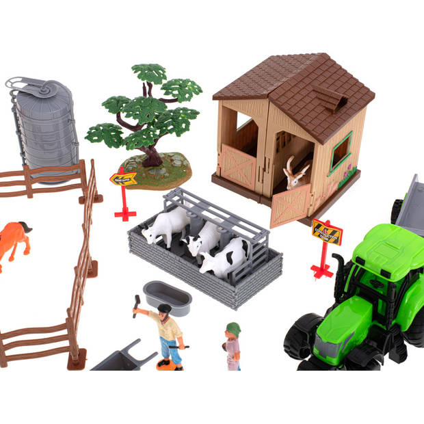 48-delige speelgoed boerderij met dieren, speelmat en tractoren - Boerderijspeelgoed
