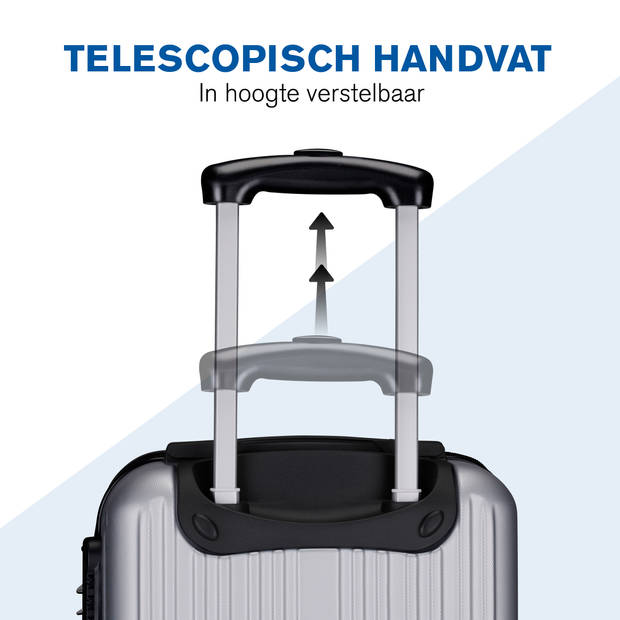 Slazenger Kofferset 2 Delig - Handbagage Trolley 26L en Ruimbagage Koffer 71L - Zilver