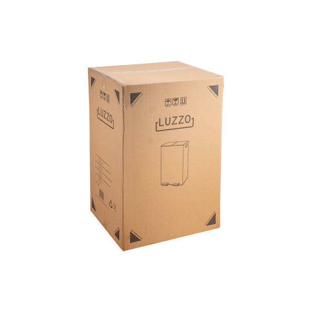Luzzo® Florida Afvalscheidingsprullenbak Pedaalemmer 2x30 Ltr - Zwart