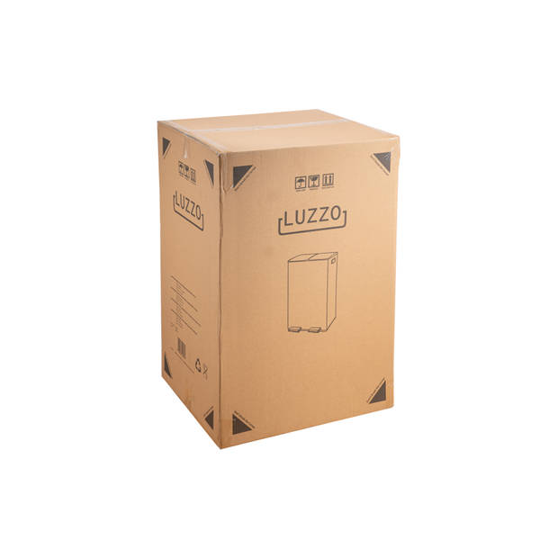 Luzzo® Florida Afvalscheidingsprullenbak Pedaalemmer 2x30 Ltr - Zilver