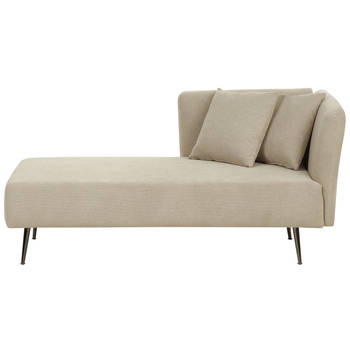 Beliani RIOM - Chaise longue-Beige-Polyester