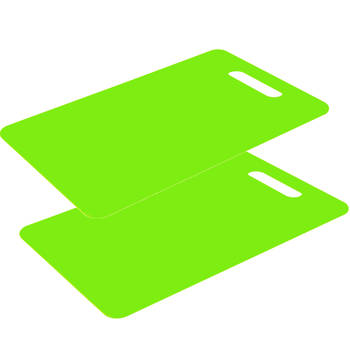 Excellent Houseware snijplank - 2x - groen - kunststof - 29 x 20 cm - Snijplanken