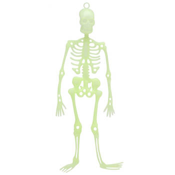 Halloween/horror thema hang decoraties - 1x stuks - skeletten - glow in the dark - 30 cm - Feestdecoratievoorwerp