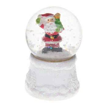 Feeric Lights sneeuwbol met licht - kerstman - D4,5 x H7 cm - Sneeuwbollen