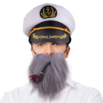 Funny Fashion Kapitein verkleedset - baard/pijp/pet - voor volwassenen - Verkleedattributen