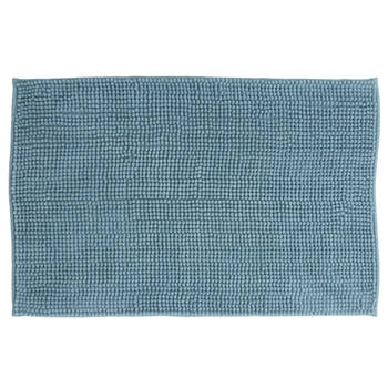 Atmosphera Badkamer kleedje/badmat voor de vloer - 50 x 80 cm - lichtblauw - Badmatjes
