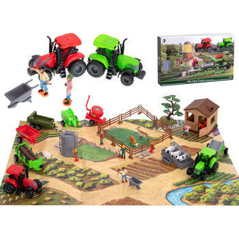 48-delige speelgoed boerderij met dieren, speelmat en tractoren - Boerderijspeelgoed