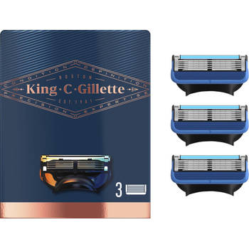 King C. Gillette Gezicht en Contouren Scheermesjes - 3 Navulmesjes