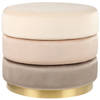 Beliani LOUIN - Poef-Beige-Fluweel