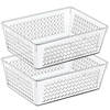 Organizer/opbergmandje - 2x - kunststof - transparant - 1.2L - 18 x 13 x 6 cm - Opbergmanden