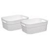 5Five Opbergmand/box van kunststof - 2x - wit - 21 x 27 x 11 cm - 5 liter - Opbergmanden