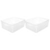 5Five Opbergmand/box van kunststof - 2x - wit - 29 x 35 x 13 cm - 11 liter - Opbergmanden