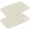 Excellent Houseware Snijplank - 2x - creme wit - Kunststof - 35 x 24 cm - Snijplanken