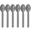 Excellent Houseware Lepels - 20x stuks - grijs - kunststof - 18 cm - herbruikbaar - Eetlepels